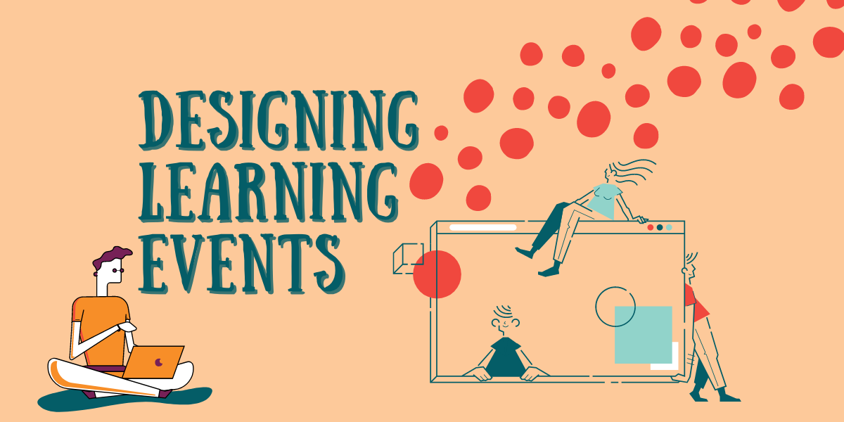 decorative image with blog title designing learning events